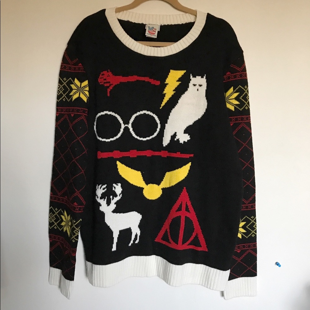 Junk Food Harry Potter Ugly Christmas Sweater XXL